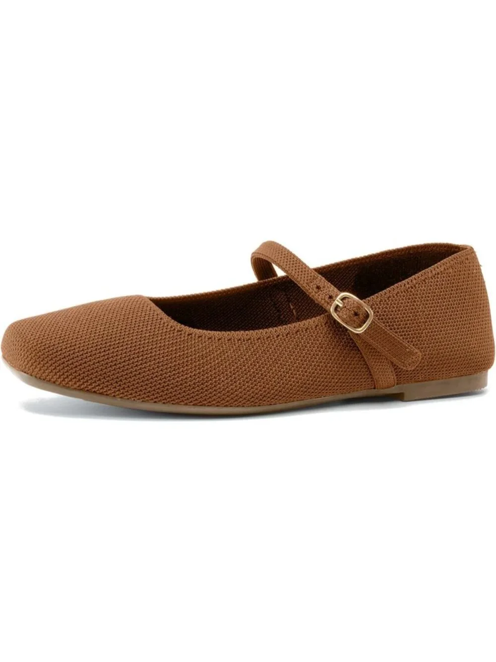Women's Brown Comfortable Ballet Flats with Ankle Strap Mary Jane Flats Shoes_4